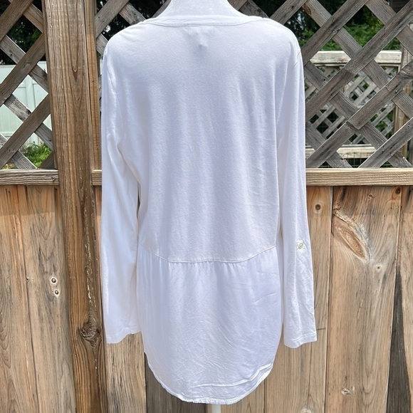 J. Jill White Button-Down Top Size Medium - Picture 5 of 7